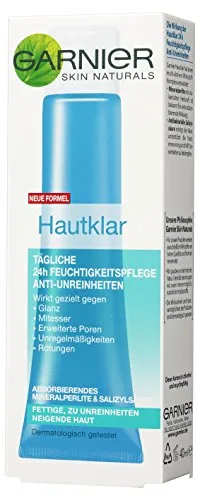 Garnier Feuchtigkeitscreme, mattiert, reduziert Mitesser, verfeinert das Hautbild, Hautklar, 40ml