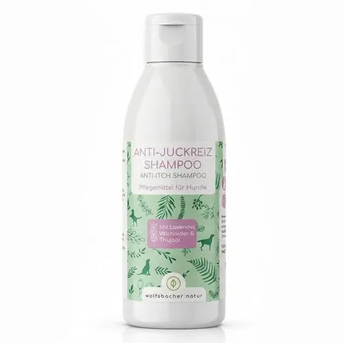Anti-Juckreiz Shampoo für Hunde – Natürliche Hilfe bei Juckreiz, Milben & trockener Haut – Pflegt & regeneriert mit Zedernöl & Lavendel – Sensitiv Hundeshampoo 200ml