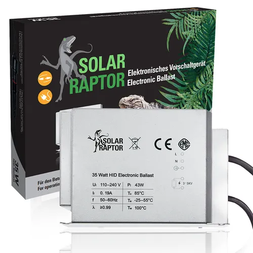 SOLAR RAPTOR® EVG 35Watt - Elektronisches Vorschaltgerät für Terrarienstrahler - Speziallicht für Terrarien, sorgt für optimale Lichtverhältnisse und fördert das Wohlbefinden Ihrer Reptilien.