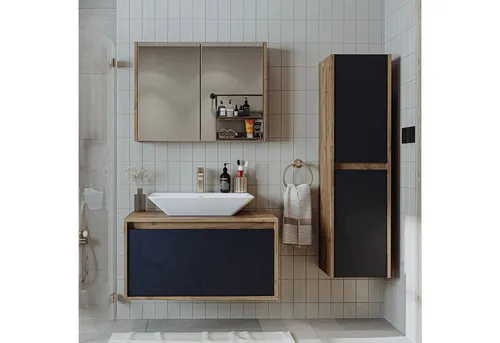 Roomart Badmöbel-Set ATLANTIC 85 cm - Modernes Badmöbel-Set in 4 Farben mit Soft-Close-Türen und viel Stauraum. Ideal für ein stilvolles Badezimmer, schnelle Lieferung in 1-3 Werktagen.