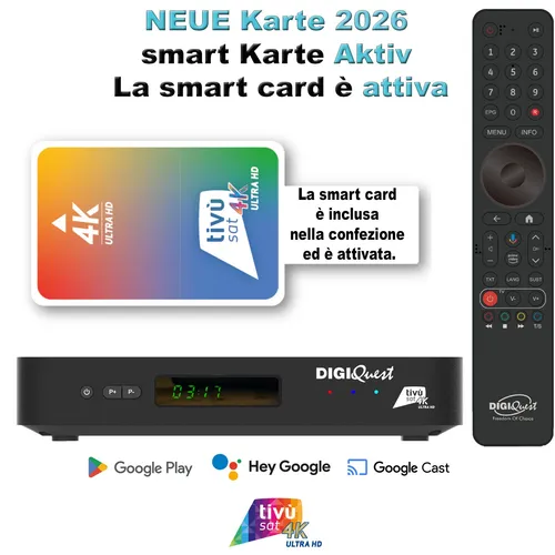 Digiquest AX3 tivusat 4K-Combo-Receiver mit Android 12 von Digiquest