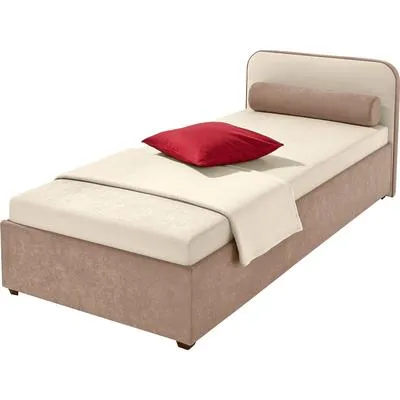 Polsterbett MAINTAL, beige (beige, braun), B:97cm L:211cm, Betten, Polsterbett, wahlweise mit Bettkasten