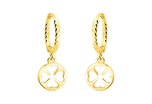Sofia Milani Paar Ohrhänger Kreis Kleeblatt, 925 Silber Damen Schmuck - E2993 - Ohrhänger aus 925 Silber mit geschwungenen Creolen und Kleeblatt-Anhängern, die stilvoll Glück und positive Energie in deinen Alltag bringen.