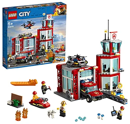 LEGO® City 60215 Feuerwehrstation - LEGO Bausatz mit 509 Teilen, ideal für Kinder ab 5 Jahren, fördert Kreativität und Teamarbeit beim Spielen.