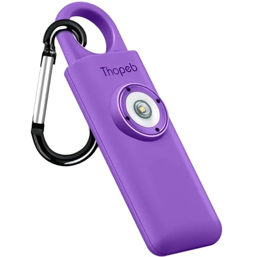 Der Original Persönlicher Alarm Für Frauen, Schlüsselanhänger Mit Alarm für Selbstverteidigung und Sicherheit, 130 dB Sirene, LED-Stroboskoplicht, Hilft Ältesten, Kinder (Tiefes Violett)