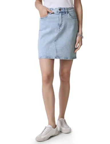 Street One Studio Jeansrock im Bleached-Look - Damen Mini-Rock im modernen Bleached-Look, aus Baumwollmix mit Stretch für optimalen Tragekomfort, perfekte Länge von 48 cm für einen lässigen Auftritt.