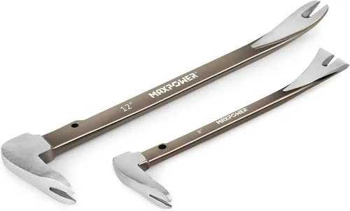 MAXPOWER 2er Nageleisen Set Brecheisen aus Karbonstahl, Stemmeisen (210mm/300mm)