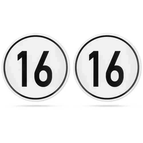 Aufkleber Geschwindigkeit 16 KM/H selbstklebende Sticker KFZ KMH Geschwindigkeit