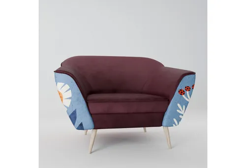 SPACEREBELS Sessel Relaxsessel, TV-Sessel, Loungesessel Fernsehsessel - Gepolsterter Armlehnstuhl mit Holzbeinen