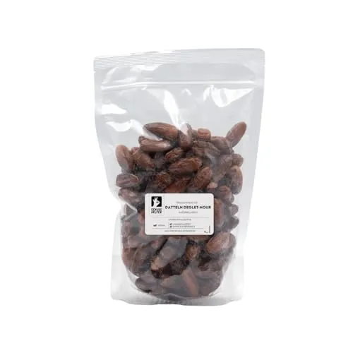 Bremer Gewürzhandel Datteln Deglet Nour, getrocknet, entsteint, ungezuckert & unbehandelt, zum Naschen, Backen, Kochen oder für Müsli, 1kg