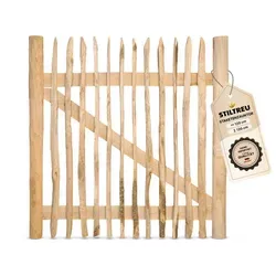 STILTREU® Edelkastanie Staketenzaun-Tor 120 cm x 120 cm von STILTREU