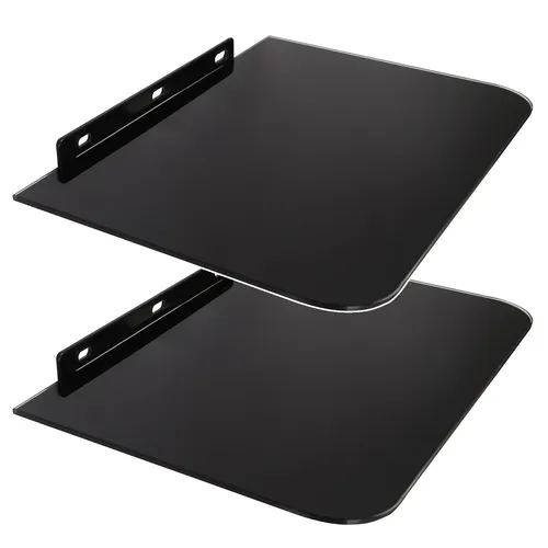 2x Hängeregal für Konsole, Decoder, DVD in Schwarz in schwarz von Maclean