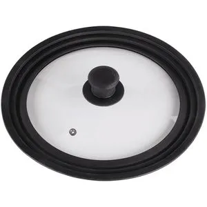 Xavax Glasdeckel 00111545, schwarz, 24/26/28cm, mit Auslassventil und Silikonring