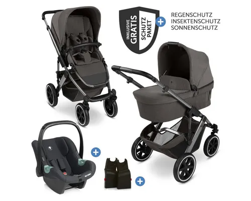 ABC Design Kombi-Kinderwagen Salsa 5 Air Set - Almond, 3in1 Buggy mit Babywanne & Babyschale - Der vielseitige Kombi-Kinderwagen Salsa 5 Air begleitet Dein Kind von der Geburt bis ins Vorschulalter. Mit komfortabler Babywanne, umsetzbarem Sportsitz und robusten Lufträdern bietet er höchsten Fahrkomfort auf jedem Untergrund.