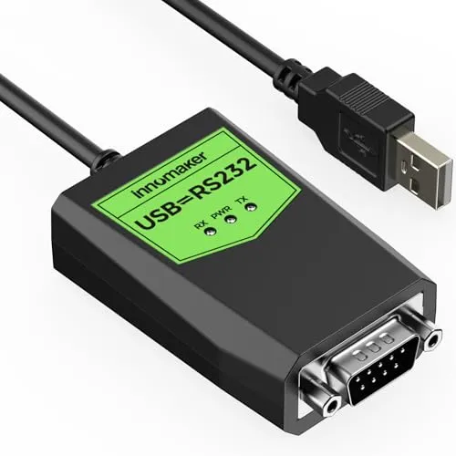 innomaker USB auf Stecker DB9 Serielles Kabel FTDI FT230 Chip USB auf RS232 Konverter Adapter Signal Netzteil Isolierung unterstützt Windows 11,10 XP, Mac OS, Android, Linux