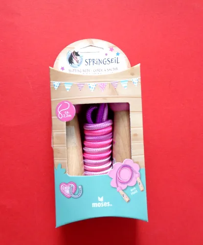 Moses Pferde Springseil Robuste Holzgriffe mit niedlichem Pferdemotiv