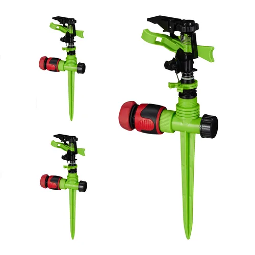 3x Impulsregner, Kreisregner Erdspieß, Pulsationssprenger Rasensprüher Sprinkler