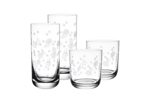 Villeroy & Boch Toy's Delight Trinkgläser-Set 4-teilig - Gläser-Set aus Kristallglas mit festlichem Pantografie-Dekor, spülmaschinenfest und ideal für festliche Anlässe.