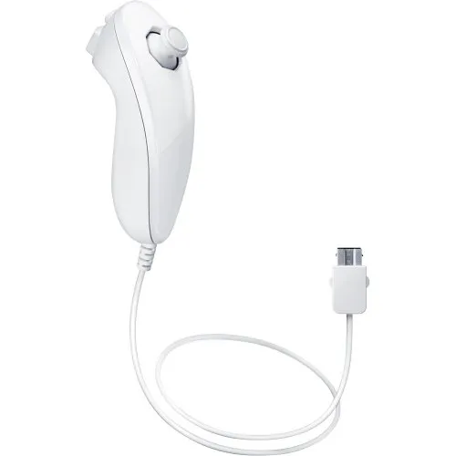 Nintendo Wii Nunchuk Controller weiß - Gamepad für Wii mit Daumenstange und Trigger, ideal für präzises Gaming mit 2 Tasten.