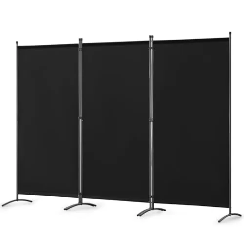 Angel Living Paravent Sichtschutz Balkonbespannung Balkonsichtschutz Paravent Raumteiler Trennwand (Schwarz, 243x180cm)