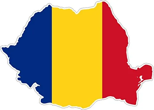Akachafactory Aufkleber, für Auto, aus Vinyl, Motiv Rumänien, Flagge