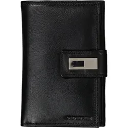 große schwarze Damenbrieftasche aus echtem Leder mit RFID-Ausleseschutz