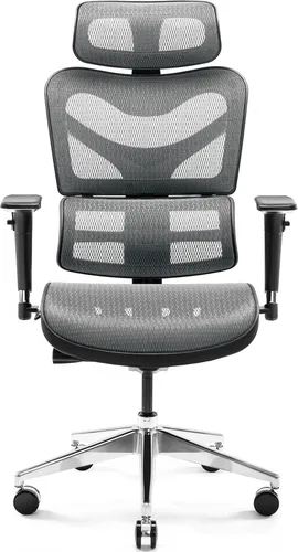 Diablo V-Commander Ergonomischer Bürostuhl - Bürostuhl mit 3D Armlehnen und verstellbarer Kopfstütze, bietet höchsten Komfort und Belastbarkeit bis 200 KG für lange Arbeitsstunden.
