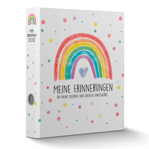 Kindergarten Ordner „Meine Erinnerungen“ mit Regenbogen & Griffloch @CALLUNA