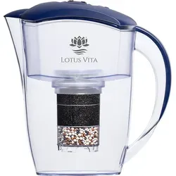 Lotus Vita Wasserfilter Kanne Esprit 1,3L - Blau - Wasserfilter Kanne mit innovativer PiVitalis Technologie, filtert Schadstoffe und sorgt für geschmackvolles Wasser. Ideal für bis zu 3 Personen, BPA-frei und umweltfreundliches Design.