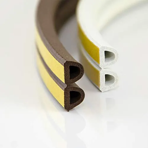 DQ-PP Fensterdichtung – 1 Meter – Braun – selbstklebend – Profil D 9x7,5 Millimeter – Dichtband Dichtungsband – klebend Isolierband Klebedichtung Gummi Fensterdichtband