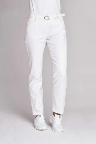 Leiber 08/8251 Damen-Jeans für Medizin und Pflege, Weiß, Größe 32L - Damen-Jeanshosen im Five-Pocket-Design, ideal für den Pflegeberuf mit praktischem Zierband und Ziernieten für einen modernen Look.