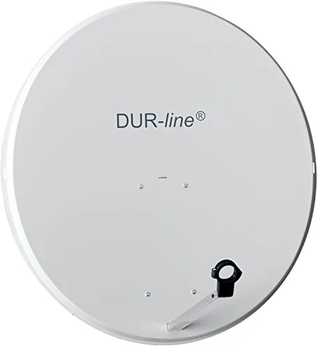 DUR-line MDA 90cm Hellgrau - Aluminium Satellitenschüssel - SAT-Antenne mit 90 cm Durchmesser, sorgt für hervorragenden Empfang auch bei schlechtem Wetter dank hohem Antennengewinn und montagefreundlichem Design.