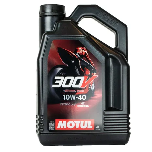 Motul 300V 10W40 4T FL Road Racing Hochleistungsmotorenöl - Motoröl für Motorräder, 10W-40 Viskosität, optimaler Schutz und Leistung, speziell für Rennsportanwendungen entwickelt. Ideal für leistungsstarke 4-Takt-Motoren.