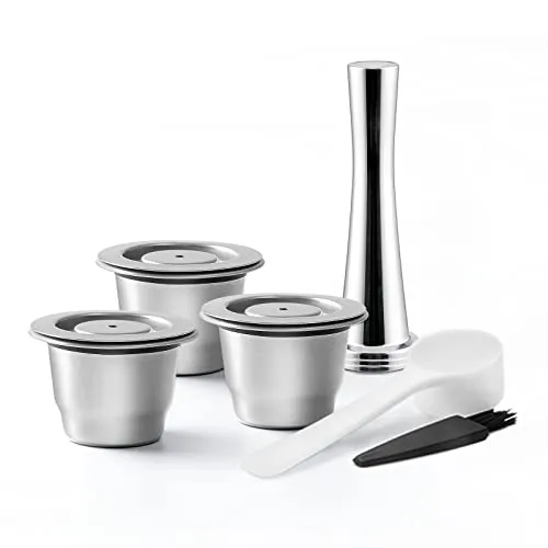 RECAFIMIL Wiederverwendbare Kaffeekapseln, 3 Stück - Mehrwegfilter aus hochwertigem Edelstahl, nachfüllbar und umweltfreundlich – sparen Sie Geld und genießen Sie Ihren Kaffee mit Nespresso-Maschinen.