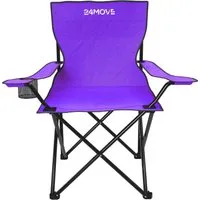 24Move Campingstuhl Faltstuhl Lila Getraenkehalter Tragetasche Outdoor Faltbar 100Kg Klappstuhl
