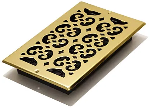 Decor Grates SP610W Wand-/Deckenlüftungsgitter mit Rollendesign, 15,2 x 25,4 cm, Messingoptik