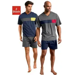 Pyjama 2er Pack mit Colourblock-Einsätzen, Gr. 48/50