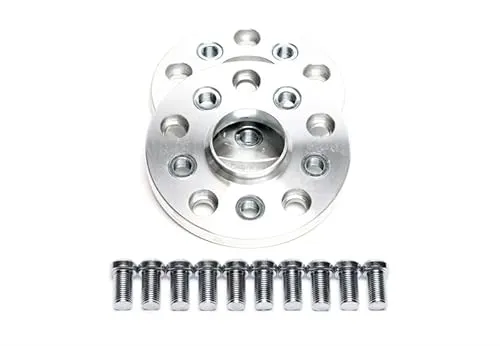 Adapterscheiben Lochkreisadapter aus Hochfestigkeitsaluminium gefertigt inklusive Schrauben zur Befestigung der Adapterscheiben 5x112 auf 5x100 M14 NLB 57,1 mm (15 mm)