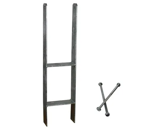 ESTEXO H-Pfostenanker H-Anker Pfostenträger Carport H-Träger 81 mm feuerverzinkt 60 cm lan