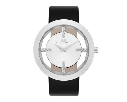 Rhodenwald & Söhne Quarzuhr Lucrezia schwarz - Elegante Armbanduhr aus Edelstahl mit analoger Anzeige, wasserdicht bis 3 bar und elegantem Echtlederarmband – perfekt für jeden Anlass.