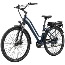E-Bike Cityrad Urban-7 E-Fahrrad 460WH Pedelec, 36V 12,8 AH 70 km Reichweite Shimano,Scheibenbremsen , Kettenschaltung - Blau