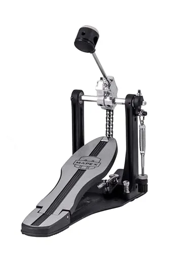 Mapex Bassdrum Pedal P600 - Doppelkette für Haltbarkeit, neu gestaltetes Hochgeschwindigkeits-Fußbrett und einziehbare Bodenspikes