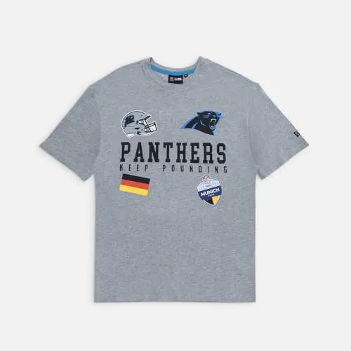 New Era Print-Shirt NFL Carolina Panthers grau S (46/48) - Herren-Shirt aus 100% Baumwolle, bequem und stylisch für echte NFL-Fans, perfekt für Freizeit und Sport.