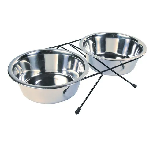 TRIXIE Napf-Set Eat on Feet Stainless Steel Bowl Set