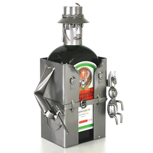 metalman24 Schraubenmännchen JÄGER LIKÖRHALTER FLASCHENHALTER - Flaschen- Deko für Likör - handgefertigte Likörgeschenke - ausgefallene Geschenkidee