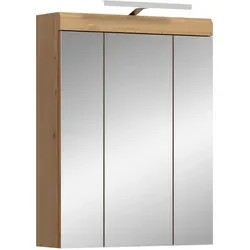 xonox.home Spiegelschrank Scout X06N3726 - Spiegelschrank mit Beleuchtung, modernes Design in Salbei und Artisan Eiche, ideal für stilvolle Badezimmer mit praktischen Maßen von 60x79x18 cm.