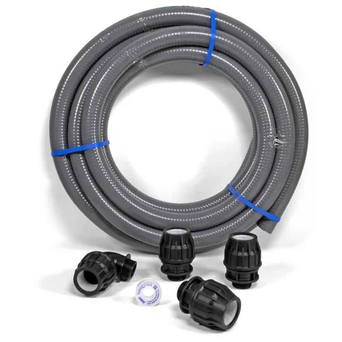 Poolanschluss-SET 25m Flexrohr Ø 50mm mit 4 Flex-Fittinge - Pool Zubehör für Stahlwandbecken, bietet eine flexible und einfache Installation für Ihren Poolanschluss.