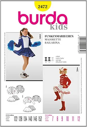 Produktbild Burda Schnittmuster 2472 Funkenmariechen Gr. 122-152