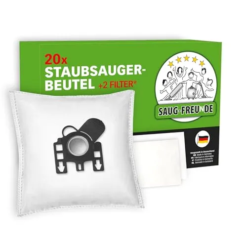 SAUG-FREUnDE I 20 Staubsaugerbeutel für MIELE Classic C1 Baureihe: C 1, EcoLine SBAG1, Complete C2 Baureihe: C 2, Tango EcoLine SFAG1, SFRG2 (MI1)