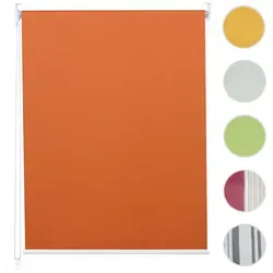 Rollo HWC-D52, Fensterrollo Seitenzugrollo Jalousie, 90x230cm Sonnenschutz Verdunkelung blickdicht ~ orange